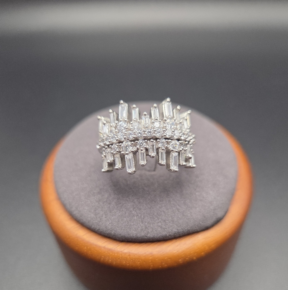 White Cubic Zirconia Rhodium Over Sterling Silver Ring 3.25ctw